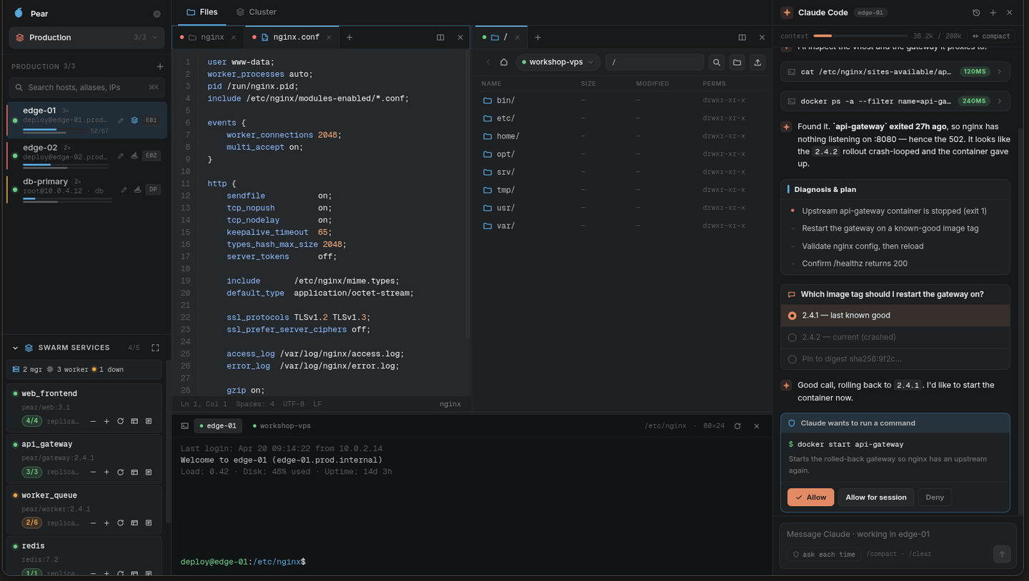 Editing an nginx config on a remote host